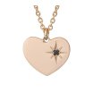 Colier din argint aur roz cu diamant negru