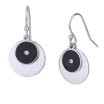Cercei din argint cu diamant, design circular
