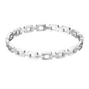 Dvostruka narukvica od čelika ukrašena cirkonima