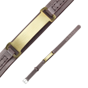 Hnedý kožený náramok s chirurgickou oceľou a nastaviteľným remienkom