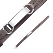 Hnedý kožený náramok s chirurgickou oceľou a minimalistickým dizajnom