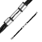 Многопластова кожена гривна с хирургическа стомана