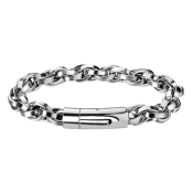 Strieborný článkový náramok z chirurgickej ocele