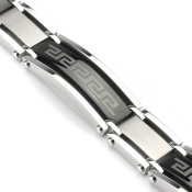 Pánsky náramok z chirurgickej ocele s gréckym vzorom