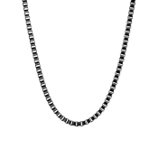 Retiazka z chirurgickej ocele lesklé hranaté očká v čiernej farbe 