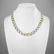 Dvojfarebná retiazka z chirurgickej ocele, karabínkové zapínanie TS-CN-0026