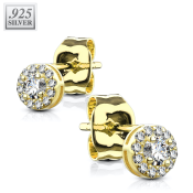 Strieborné náušnice s veľkými čírymi zirkónmi