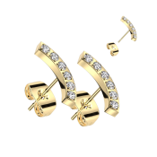 Naušnice od kirurškog čelika s lučnim dizajnom i cirkonima