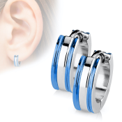 Dvoubarevné kulaté náušnice z chirurgické oceli