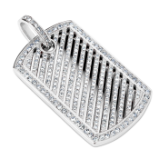 Luxusný prívesok z nehrdzavejúcej ocele, obdĺžnikový tvar zdobený zirkónmi 