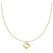 Nyaklánc sebészeti acélból négylevelű lóhere alakú kétoldalas medállal