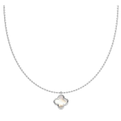 Náhrdelník z chirurgickej ocele s obojstranným príveskom v tvare štvorlístka