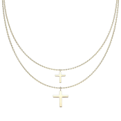 Dvostruka ogrlica od kirurškog čelika s privjescima križeva