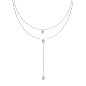 Náhrdelník z chirurgickej ocele so zirkónmi a predĺženým príveskom