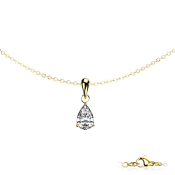 Oceľový náhrdelník z chirurgickej ocele so zirkónom v tvare obdlžníka