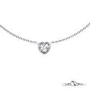 Oceľový náhrdelník s príveskom v tvare srdca