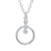 Stříbrný náhrdelník s kulatým přívěskem