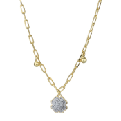 Stříbrný náhrdelník ve zlaté barvě s přívěsky