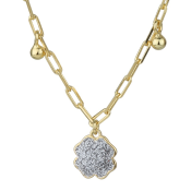 Stříbrný náhrdelník ve zlaté barvě s přívěsky