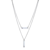 Dvojitý stříbrný náhrdelník s diamantem