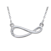 Strieborný náhrdelník s diamantom, nekonečno