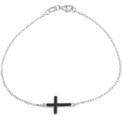 Strieborný náramok s krížikom