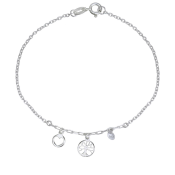 Strieborný náramok s príveskami