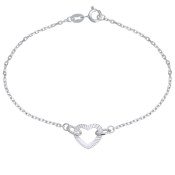 Stříbrný náramek s přívěskem ve tvaru srdce