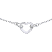 Stříbrný náramek s přívěskem ve tvaru srdce