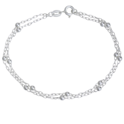 Dvojitý strieborný náramok