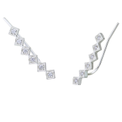 Strieborné náušnice zdobené zirkónmi