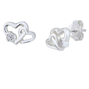 Strieborné náušnice so srdiečkami