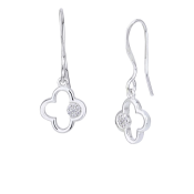 Srebrni uhani, okrašeni s kubičnimi cirkoni