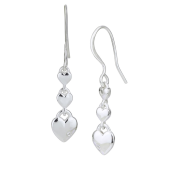 Strieborné náušnice so srdiečkami