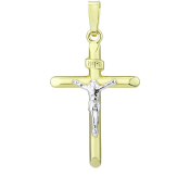 Ezüst medál arany színben, kereszt alakban