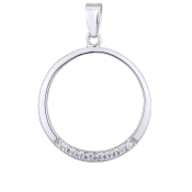 Okrugli srebrni privjesak s dijamantom
