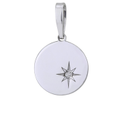 Okrúhly strieborný prívesok s diamantom