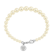 Strieborný náramok s perlami