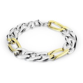 Bracciale massiccio realizzato in acciaio chirurgico con design bicolore