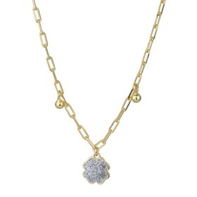 Collar de plata dorada con colgantes