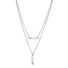Colier dublu din argint cu diamant