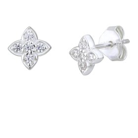 Cercei din argint decorați cu zirconiu cubic