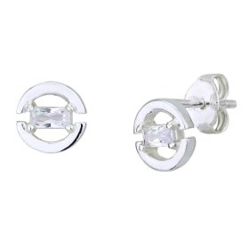 Cercei din argint decorați cu zirconiu cubic