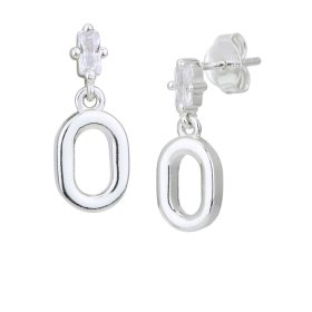 Cercei din argint decorați cu zirconiu cubic