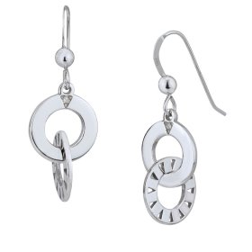 Cercei din argint cu diamant, design circular