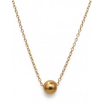 Collana in acciaio chirurgico con pendente a sfera