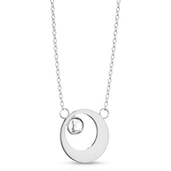 Collana in colore oro con pendente ad anello e zircone