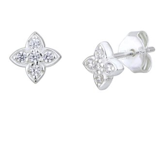 Cercei din argint decorați cu zirconiu cubic