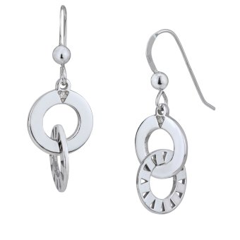 Cercei din argint cu diamant, design circular