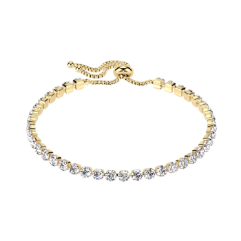 Brățară fină din oțel chirurgical de culoare aurie cu zirconii transparente